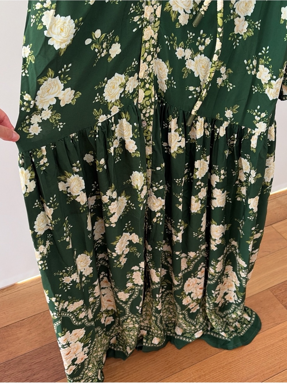 FARM Rio Green Floral Shirt Maxi Dress - Picture 5 of 9